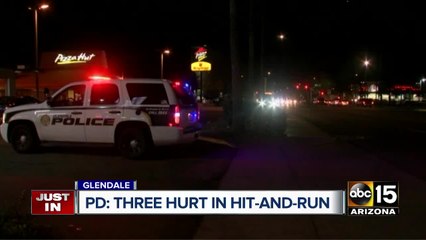 Three pedestrians hurt in hit-and-run crash