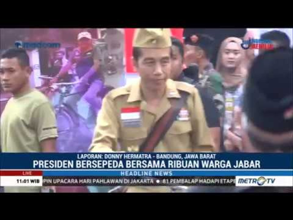 Jokowi Ikut Bersepeda Santai Bersama Ribuan Warga Jabar