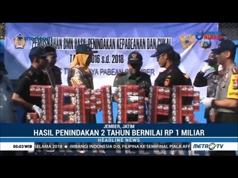 Bea Cukai Jatim Musnahkan Lebih dari 1 Juta Rokok Ilegal