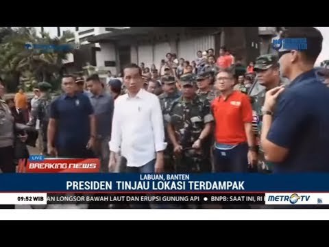Jokowi Tinjau Lokasi Tsunami dan Jenguk Korban