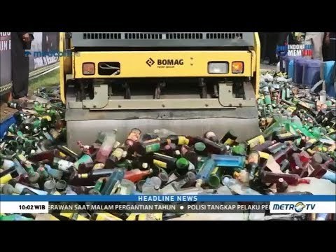 Polres Cimahi Musnahkan Ribuan Botol Miras