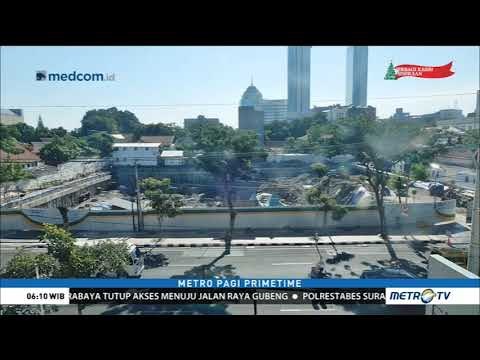 Foto Jalan Raya Gubeng di Surabaya Sebelum Ambles