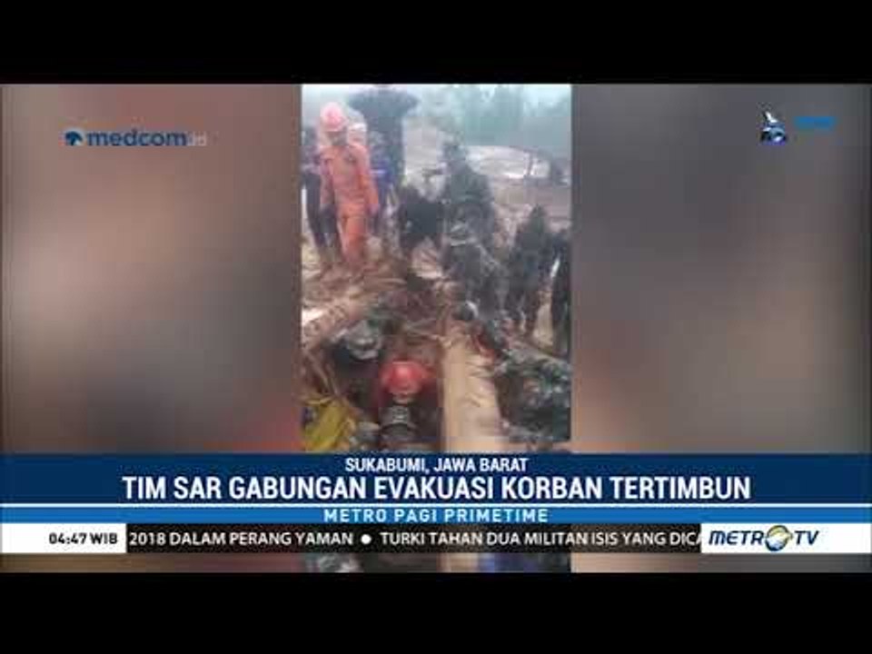 Situasi Evakuasi Korban Longsor Sukabumi