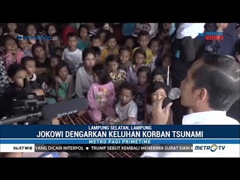 Jokowi Dengarkan Keluhan Pengungsi Tsunami Selat Sunda