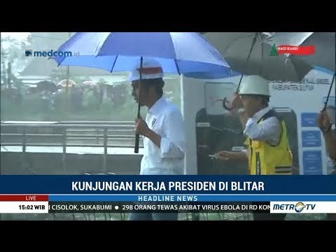 Presiden Jokowi Tinjau Proyek Pengendali Banjir di Blitar