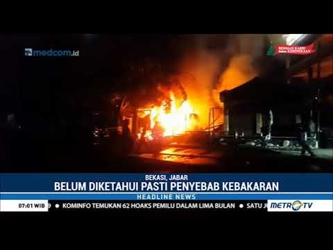 Diduga Korsleting, Empat Ruko di Bekasi Ludes Terbakar