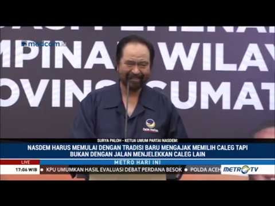 Surya Paloh Hadiri Konsolidasi Pemenangan Pemilu DPW NasDem Sumbar