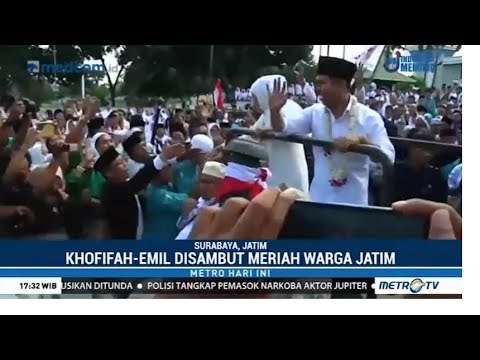 Gubernur Khofifah dan Emil Disambut Meriah Warga Jatim