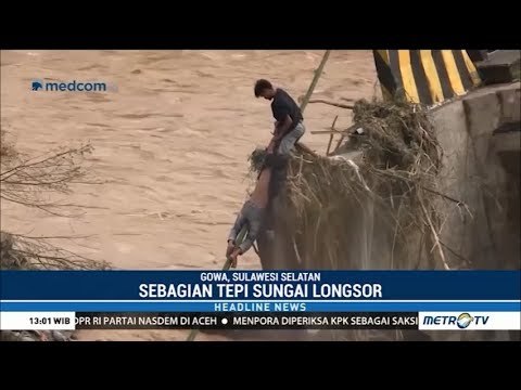Jembatan Penghubung 3 Desa di Gowa Terputus