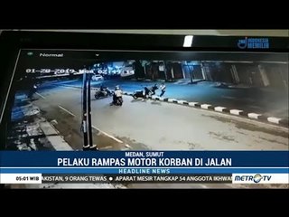 Aksi Begal di Medan Terekam CCTV