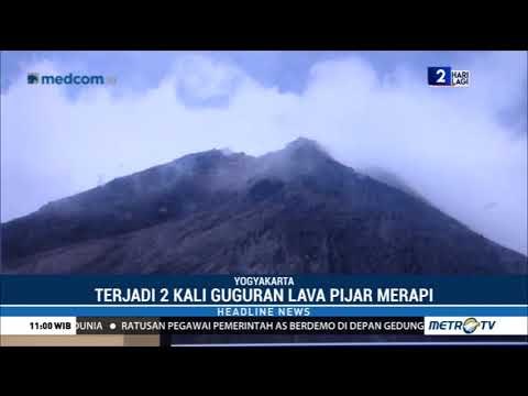 Gunung Merapi Dua Kali Muntahkan Lava Pijar