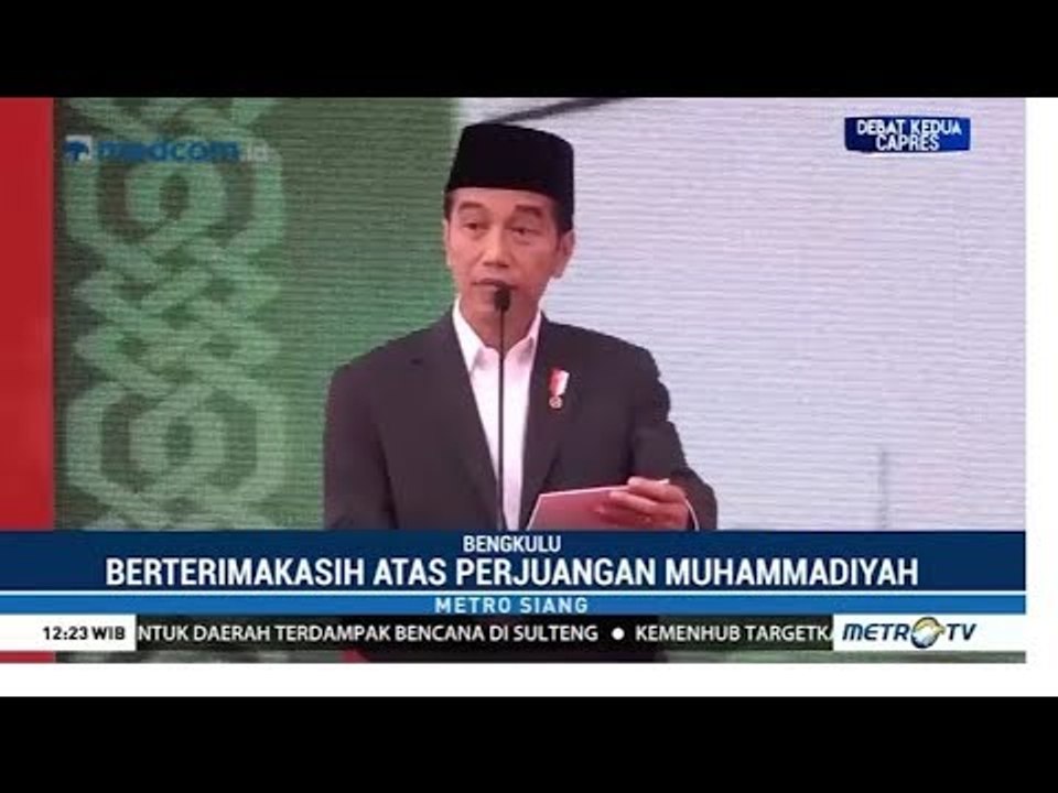 Jokowi Berterimakasih ke Muhamamdiyah di Sidang Tanwir Muhammadiyah di Bengkulu
