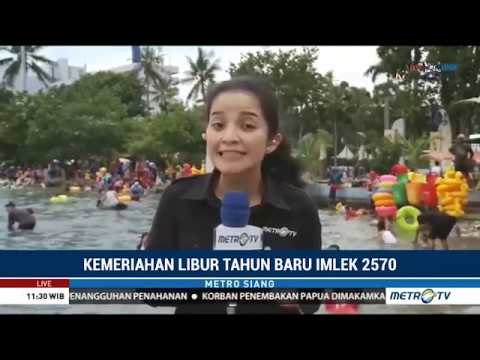 Libur Imlek, Pantai Ancol Dipadati Pengunjung