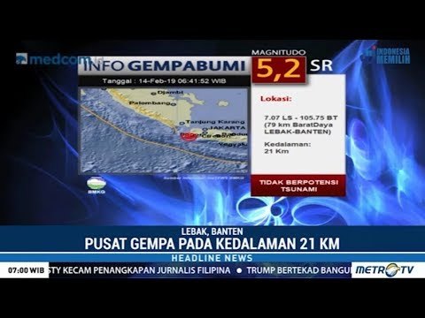 Gempa 5,2 SR Guncang Lebak