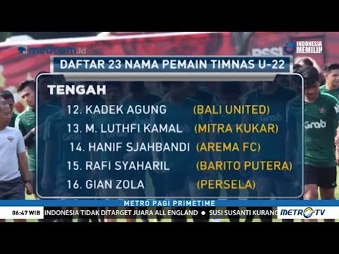 Daftar Skuat Timnas U-22 untuk Piala AFF