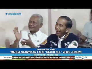Jokowi Nongkrong Minum Kopi Ditemani Nyanyian Ibu-ibu