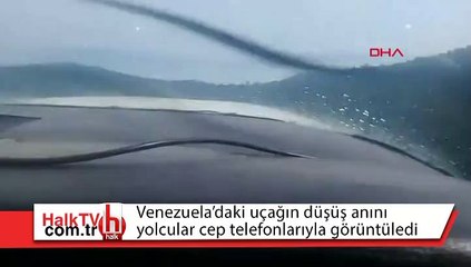 Uçağın düşme anını içerideki yolcu görüntüledi