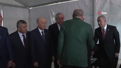 Cumhurbaşkanı Recep Tayyip Erdoğan ve MHP Genel Başkanı Devlet Bahçeli Ortak Miting Öncesi Bir...