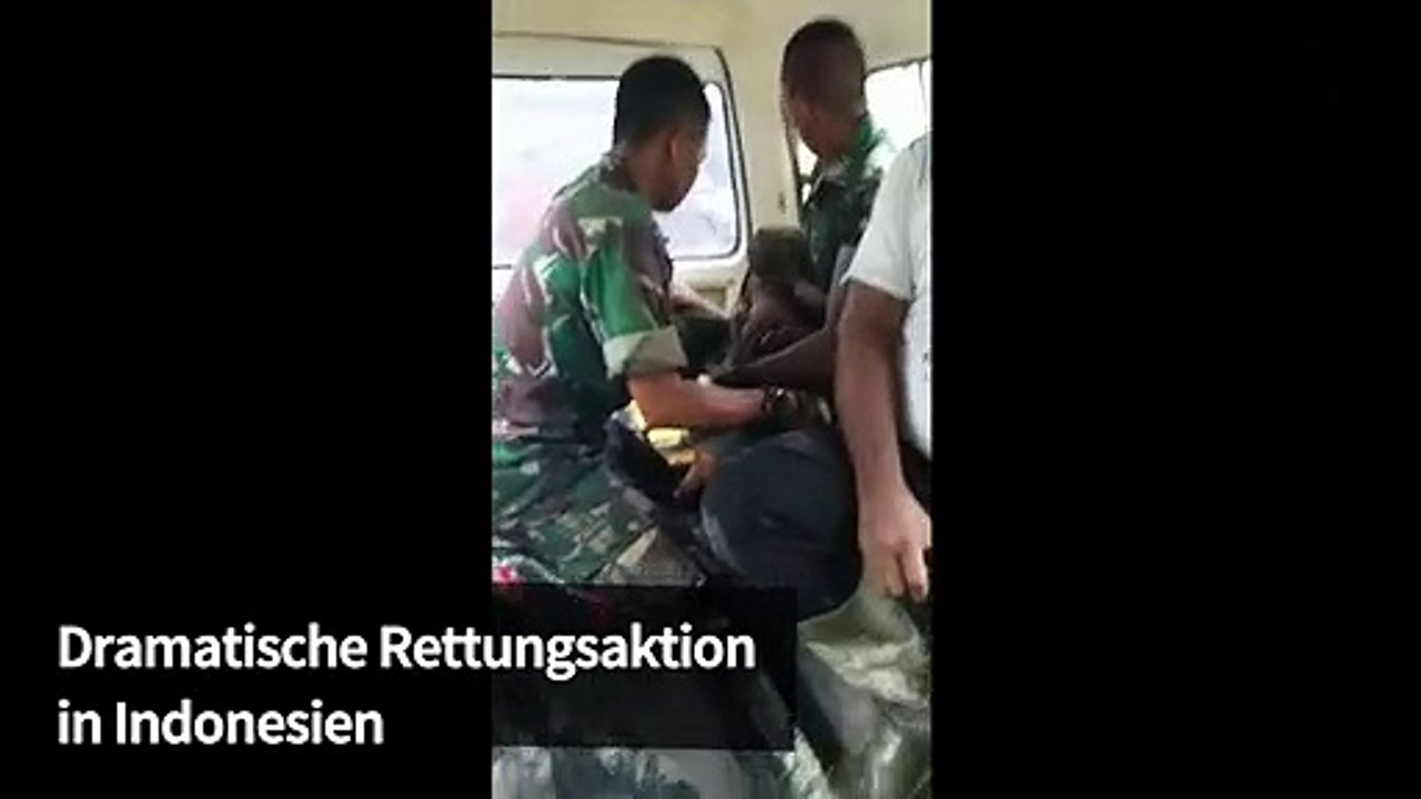 Dramatische Rettung von Baby in Indonesien