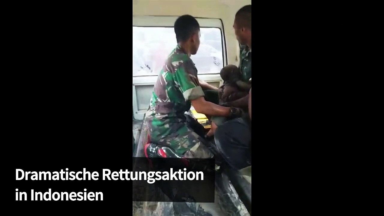 Dramatische Rettung von Baby in Indonesien