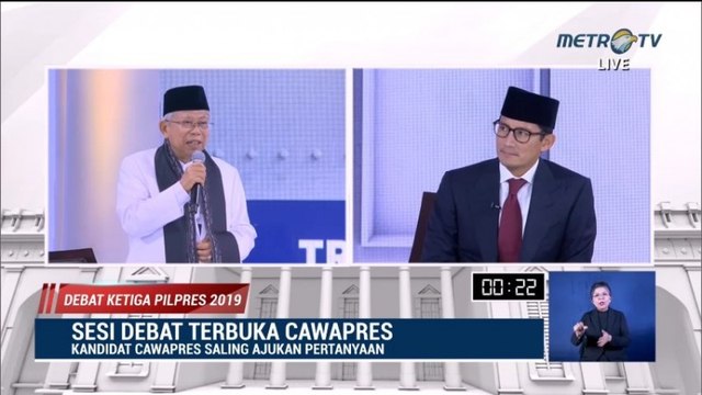 Debat Cawapres 2019 Ma'ruf Amin vs Sandiaga Uno - Part 5