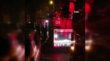 Yangında mahsur kalan adamı itfaiye böyle kurtardı