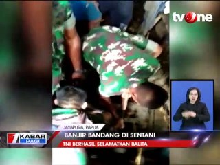 Aksi Penyelamatan Balita Korban Banjir Bandang