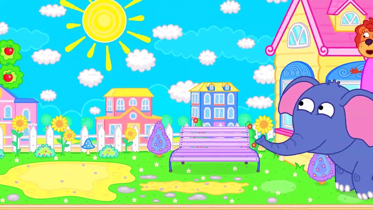 Famille de lions de Jeu d'Ordinateur de dessin animé pour Enfants