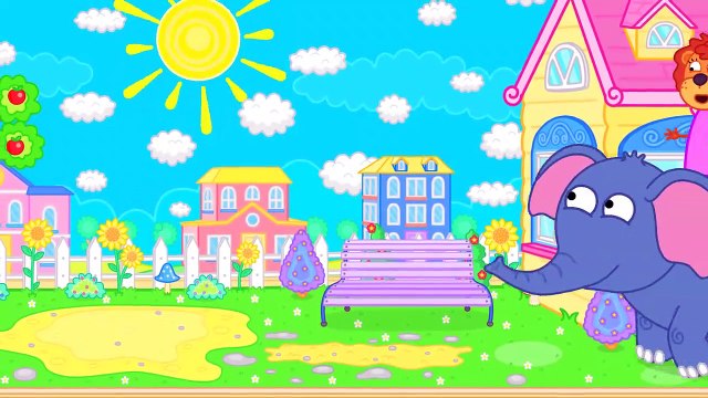 Famille de lions de Jeu d'Ordinateur de dessin animé pour Enfants