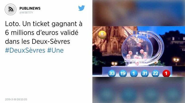 Loto. Un ticket gagnant à 6 millions d’euros validé dans les Deux-Sèvres.
