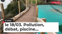 La Bretagne le 18/03. Pollution, débat, piscine...