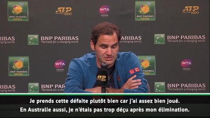 Indian Wells - Federer, la positive attitude