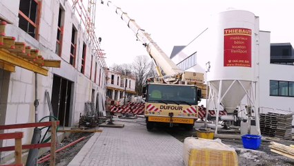 Visite filmée du nouveau quartier en construction à Tournai: les Jardins de la Pasture