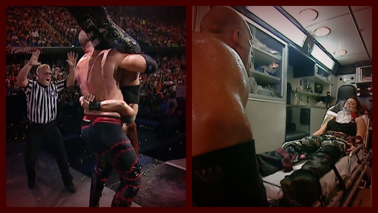 Kane vs Edge w/ Lita Stretcher Match (Kane Tombstones Lita on Steel Stage)! 7/25/05 [2/2]