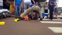 Motociclista sofre fratura no fêmur em colisão de trânsito no Brasília