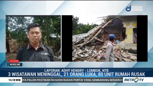 80 Rumah di Lombok Rusak Akibat Gempa