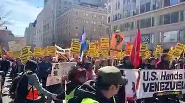 Em Whashington centenas de manifestantes marcharam para a Casa Branca contra a ingerência dos EUA na Venezuela