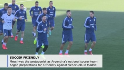 Argentina train in Madrid ahead of friendly