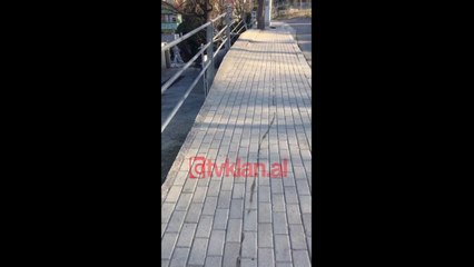 Makina perfundon jashte rruge ne "Rrugen e Elbasanit"