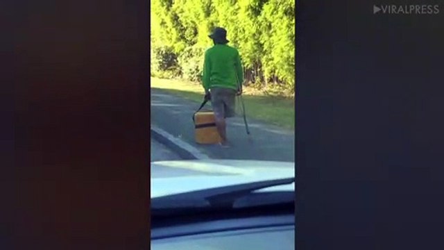 One-Legged Ice Cream Seller Struggles On