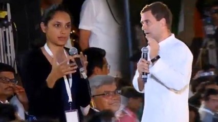 Download Video: A girl asks the question to Rahul Gandhi over 'Chowkidar Chor Hai'  | Oneindia News