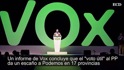 Un informe de Vox concluye que el voto útil al PP da un escaño a Podemos en 17 provincias