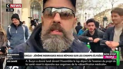 Exclu- gilets jaunes: sur les champs Elysées jérome rodriguez répond aux questions de morandini live sur les dégâts commis par les casseurs samedi dernier