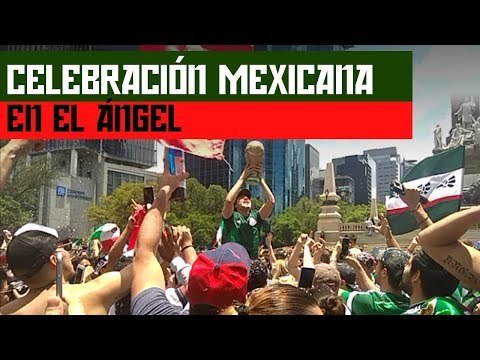 Celebran aficionados en el Ángel por triunfo de México
