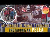 Pelea campal entre aficionados de Pumas y Veracruz
