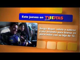Previo Sergio Mayer salta en paracaídas con su hijo