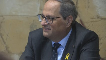 Torra se niega a retirar el cartel con el lazo amarillo de la Generalitat y acude al Síndic de Greuges