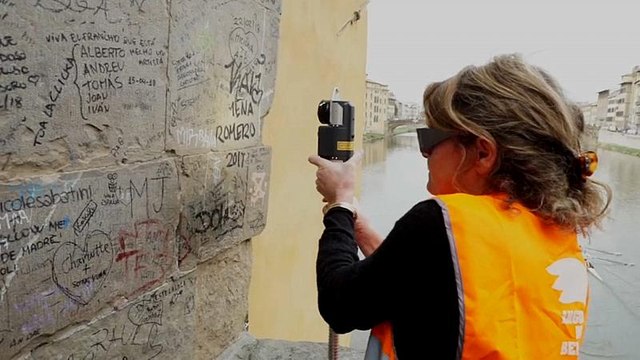 Watch: Angels of Beauty erase graffiti from famous Italian facades using lasers