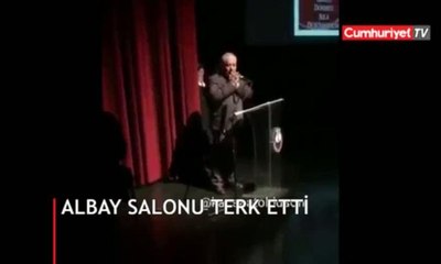 Atatürk'ün adı anılmadı, Albay salonu terk etti
