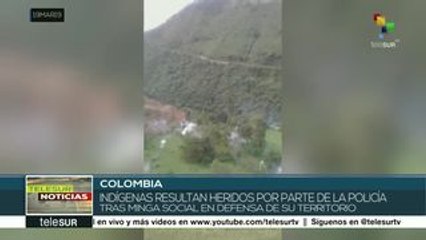 Policía colombiana agrede e hiere a indígenas durante minga social